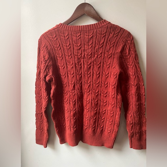 3/$25 Pumpkin orange V-neck sweater size medium - Picture 3 of 3